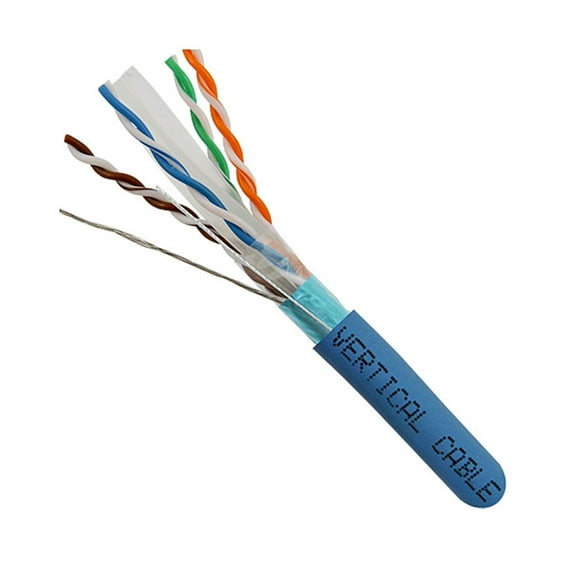 Vertical Cable 062-504/S/BL Cat6 Shielded 550MHz 23AWG Solid Bare Copper Conductor Cable (1000ft Spool / Blue)