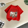 thumbnail image 5 of Tisuna Little Girls Tops Cartonn Print Short Sleeve Crew Neck Shirts Comfortable Loose Summer Kids Pullover Tops Red Size 4-6 Years, 5 of 5