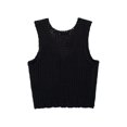 thumbnail image 4 of HH TRAF 2024 Tops cortos ajustados de calle alta para mujer, jersey negro con cuello en V sin mangas con decoración floral, chalecos de verano para mujer a la moda, 4 of 5