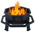 thumbnail image 6 of MistMo Octagon Wood Fire Pit, 35" Metal Outdoor Firepit for Patio Party Black, 6 of 6