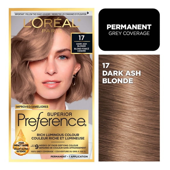 L'Oreal Paris Superior Preference Permanent Hair Color, Oil-in-Gel, Dark Ash Blonde, 1 unit