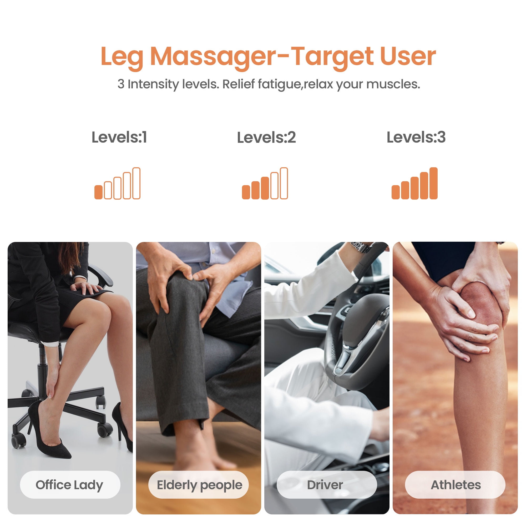 LegSense 360 foot, calf and leg massager machine for home with different  massage modes for instant pain relief, air compression leg massager with  heat and vibration therapy