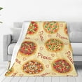 thumbnail image 3 of Yibo Pizza Blanket Flannel Soft and Comfortable Anti-static Bed Sofa Blanket, 3 of 9