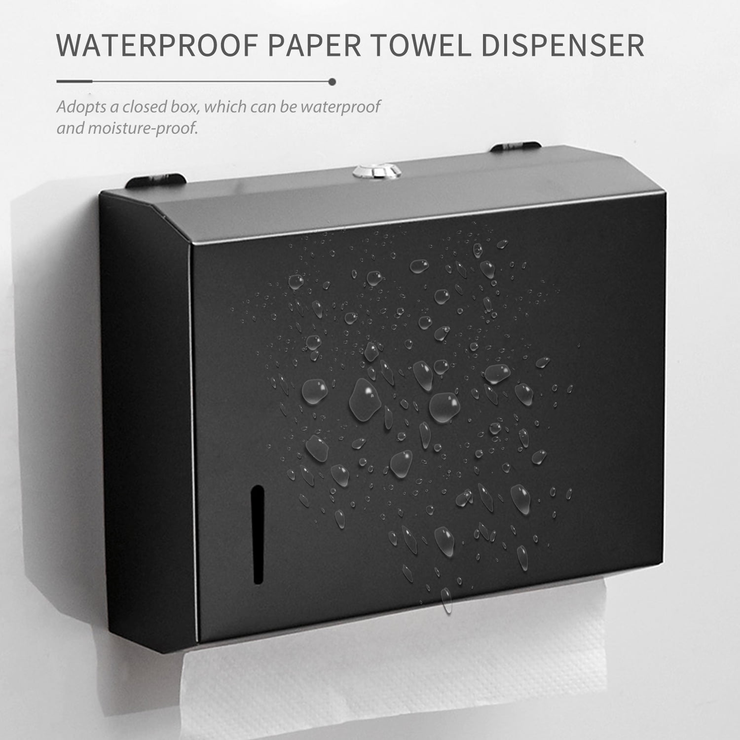M Buder Wall Mounted Stainless Steel Paper Towel Dispenser for Bathroom Kitchen Commercial Moisture Resistant 10.74 inches / 27.3 cm