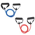 thumbnail image 1 of 2pcs Outdoor Yoga Elastic Fitness Exercise Pull Rope Exercise Resistance Bands Workout Bands with Handle(5x9 Blue,6x10 Red), 1 of 8