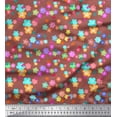 thumbnail image 1 of Soimoi Tissu en Soie Marron Imprimé Insectes & Floral par Yard 42 Pouces de Large, 1 of 3