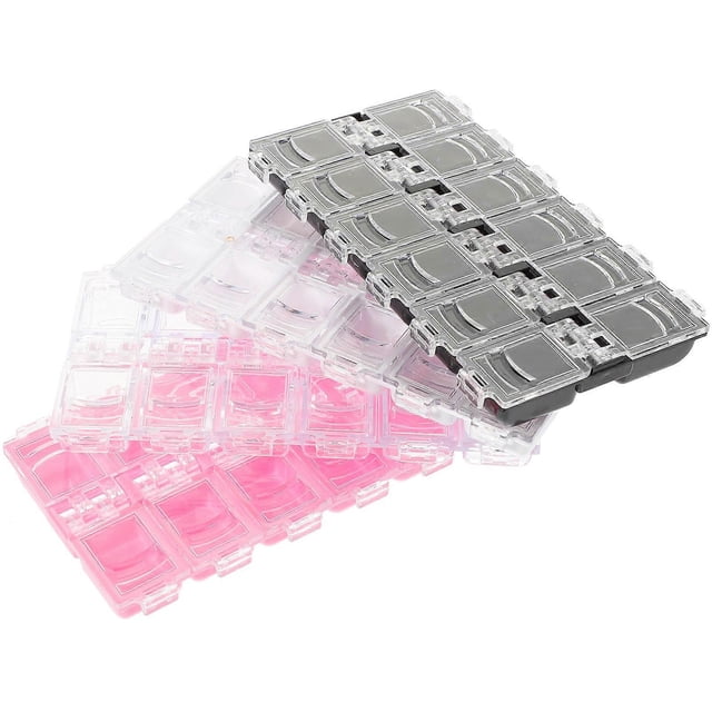 4pcs/pack Nail Art Supply Organizer 12 Compartments Plastic Nail Supplies Holder(Black, White, Clear and Red)