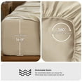 thumbnail image 3 of MooMee 100% Washed Cotton King Fitted Sheet Only Linen Like Textured Extra-Deep Pocket Breathable Soft 1-Piece(Almond Milk Grey, 78"x80"), 3 of 7