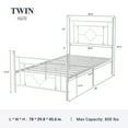 Allewie Twin Size Metal Platform Bed Frame with Victorian Vintage Headboard and Footboard, White