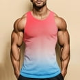 thumbnail image 5 of LODIENY Ombre Tank Tops for Men Big and Tall Athletic Fit Casual Sleeveless Tie Dye Gradient Color Print Basic Workout Tees Shirt Loose Fitness Gym T-Shirts Watermelon Red XXXXL, 5 of 7