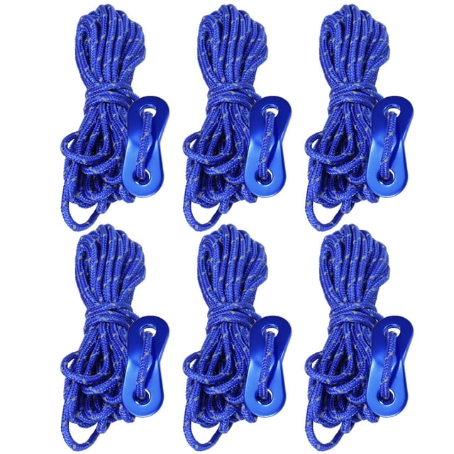 3mm 13ft Tent Cord Tensioner Set Reflective Rope with Adjuster Camping Canopy Tent Guyline