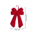 thumbnail image 3 of Red Flocked Bow Christmas Ornament with Velvety Soft Touch – Perfect for Tree, Wreath, and Door Decor, 3 of 6