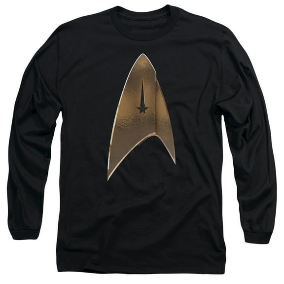 Star Trek Discovery Command Shield Long Sleeve Adult 18/1 T-Shirt Black