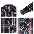 thumbnail image 3 of Coevals Club Men's Western Cowboy Long Sleeve Pearl Snap Casual Plaid Work Shirts Black Red 06 Large, 3 of 3