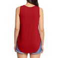 thumbnail image 5 of Women U Neck Solid Color Side Split Scoop Hem Tank Top, 5 of 5