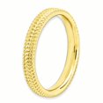 thumbnail image 3 of 925 Sterling Silver Gold Stackable Ring Textured Fancy/, 3 of 8