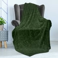 thumbnail image 4 of Forest Green Soft Flannel Fleece Blanket, Spotty Pattern with Symmetric Little Dots Modern Design with Futuristic Look, Cozy Plush for Indoor and Outdoor Use, 50" x 60", Green Black, by Ambesonne, 4 of 5