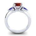 thumbnail image 4 of Diamond-Capitals 2.50 Carat Round Cut Garnet & Blue Sapphire Gemstone Fancy Engagement Ring for Ladies Solid 18K White Gold Size 7.5, 4 of 8