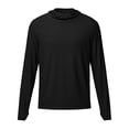 thumbnail image 4 of Yyeselk Men's Sun Protection Hoodie with Thumb Hole Long Sleeve Rash Guard Lightweight Breathable Performance Fishing Hiking Shirt Black XXXL, 4 of 5