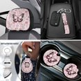 thumbnail image 4 of Uorisanigo Flower Butterfly Car Seat Cover Seat Protector 18 PCS with Wheel Cover Protector Seatbelt Pads Center Console Covers Headrest Cushion Gear Shift & Handbrake Covers Coasters Keychain, 4 of 7
