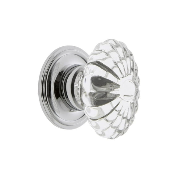 Grandeur Burg-Crys-Knob-Geo Burgundy 1-3/4" Vintage Flower Fluted Crystal Cabinet Knob -