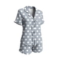 thumbnail image 5 of yillto Pajamas Set for Women Short Sleeve Sleepwear Pjs Shorts Lounge Ruffle Sets Soft Nightwear S-XXL, 5 of 6