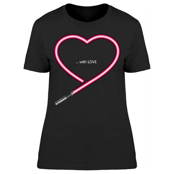 Sword In Heart Shape T-Shirt Women -Image by Shutterstock Women T-Shirt, Female Large