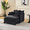 black, variant on Lovableguy Modern Oversized Accent Chair with Ottoman,Chenille Deep Seat Upholstered Armchair,Comfy Single Sofa Couch for Living Room Bedroom Office Apartment,Blue
