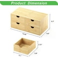 thumbnail image 3 of Bamboo Desk Organizer with Drawers - Small Desktop Countertop Mini Tabletop Storage Container - No Assembly Required, 3 of 12