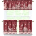 thumbnail image 2 of Christmas Kitchen Curtains and Valances Set of 3,Red Christmas Elk Snowflake Christmas Kitchen Decor, Winter Xmas Curtains and Valances Short Curtain Set for Kitchen Bedroom Holiday Decor 24 Inch, 2 of 6