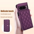 thumbnail image 5 of Case Wallet for Google Pixel 8 Pro, [Wristlet & Crossbody Strap] RFID Blocking 5 Card Slots Stand [Shockproof TPU Shell] PU Leather Magnetic Flip Cover Compatible with Google Pixel 8 Pro, Darkpurple, 5 of 9