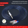 thumbnail image 3 of 6.35mm TRS Male to Dual RCA Audio Cable Adapter Theater System Studio Mixer Connector HiFi Interconnector Microphone Lines 3 Meters, 3 of 8