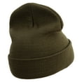 thumbnail image 3 of Hoopoe Logo Embroidered 12 Inch Long Knitted Beanie - Olive OSFM, 3 of 5