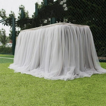 

Orchip Tulle Table Skirt for Rectangle Table Fluffy Table Skirt Table Cloth for Wedding Birthday Party Christening Home Table Decoration