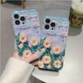 thumbnail image 2 of Compatible with iPhone 13 Pro Max Bling Oil Painting Flowers Diamond Case Sparkly Shiny Glitter Floral Art Crystal Rhinestone Protective Shockproof Cover for Women Girls, 2 of 7