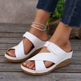thumbnail image 6 of Mostsola Women's Wedge Sandals Adjustable Slides Shoes Casual Cut Out Sandals with Arch Support, 6 of 9