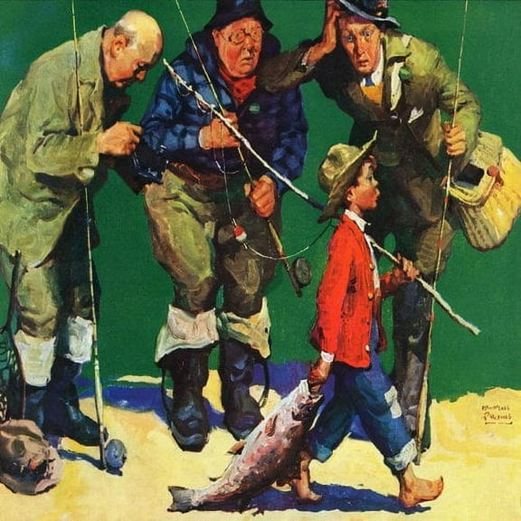 "The Best Fisherman" Painting Print on Wrapped Canvas