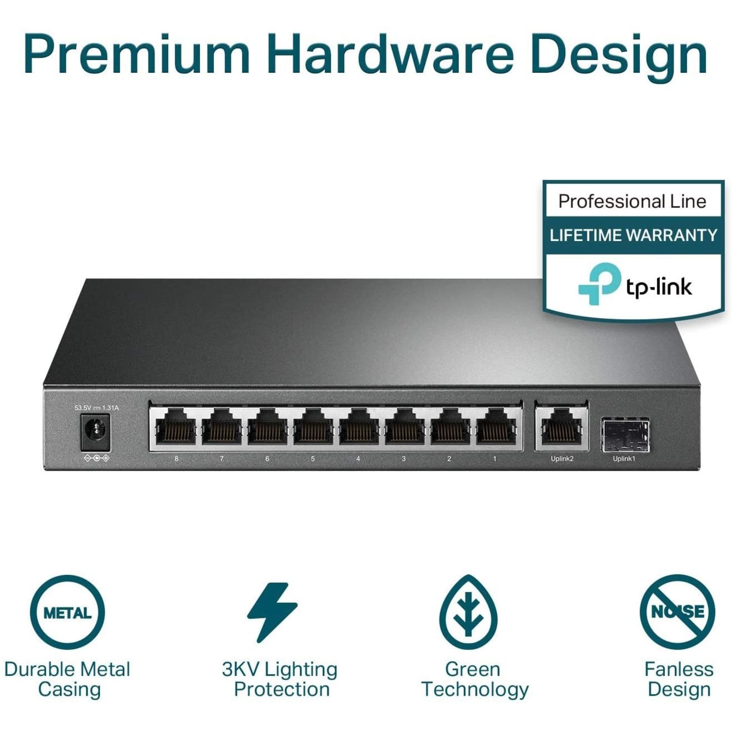 TP-Link TL-SG1210P - 8-Port Gigabit PoE Switch - Limited Lifetime Protection