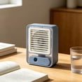 thumbnail image 5 of Desktop Mist Humidifier Fan USB Rechargeable Silent Compact Personal Air Circulator Adjustable Tilt Cooling Fan for Office Dorm Bedroom, 5 of 8