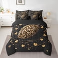 thumbnail image 2 of Feelyou Leopard Print Rugby Bedding Comforter Set 7pcs, Modern Fashion Queen Bedding Sets, 2 of 8