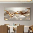 thumbnail image 3 of Modern Abstract Canvas Wall Art,Frameless Minimalist Decor, Elegant Metal Accents, Indoor Home Office Bedroom Restaurant Wall Hanging, Summer Winter Decor, Wall Decor, 3 of 11