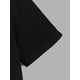 thumbnail image 4 of Girls' Summer Casual Crew Neck Slight Stretch Geometric-pattern Knit Tops, Cotton, Round Neck, Short Sleeve, with Applique, Loose Fit, for Girls, 4 of 6