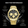 thumbnail image 5 of Geoffrey Beene Men's Black Chronograph Stainless Steel Dress Watch Classic Quartz, Elegant Design, Water-Resistant (Gold), 5 of 9