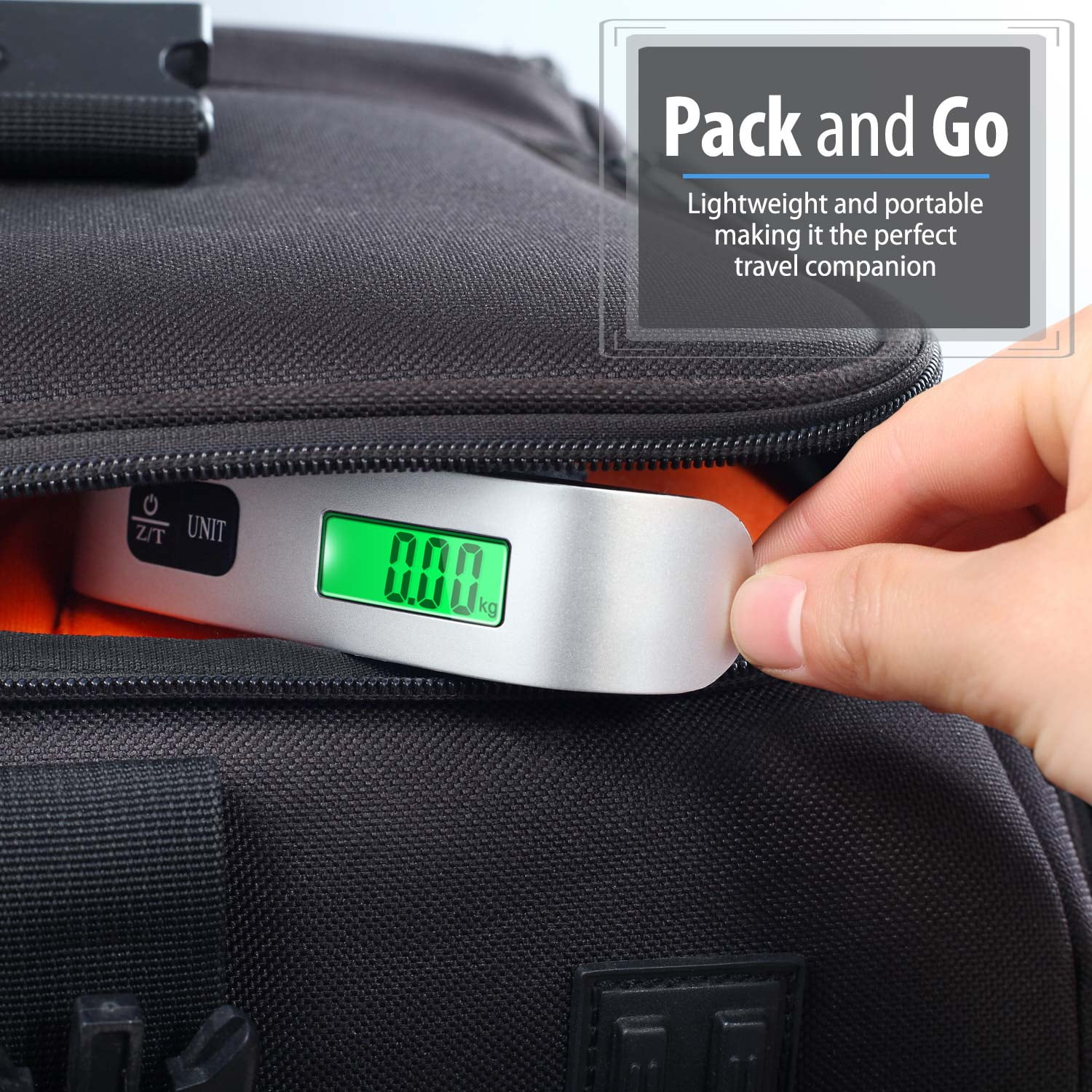 Silver Heavy Duty Hanging QUMOX 2X High Precision Digital Travel Scale for Suitcase Luggage Weight 110lb 50KG Capacity