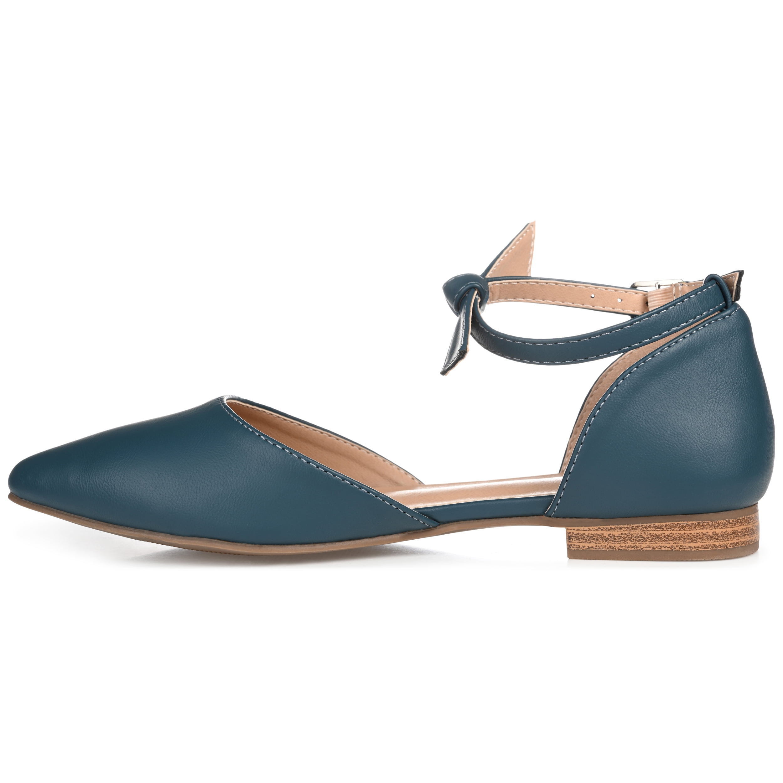 Journee Womens Vielo Ballet Almond Toe Buckle Flats, Widths Available