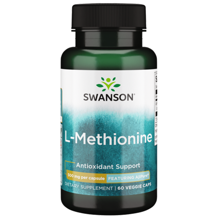 Swanson Ajipure L-Methionine, Pharmaceutical Grade 500 mg 60 Veggie Capsules