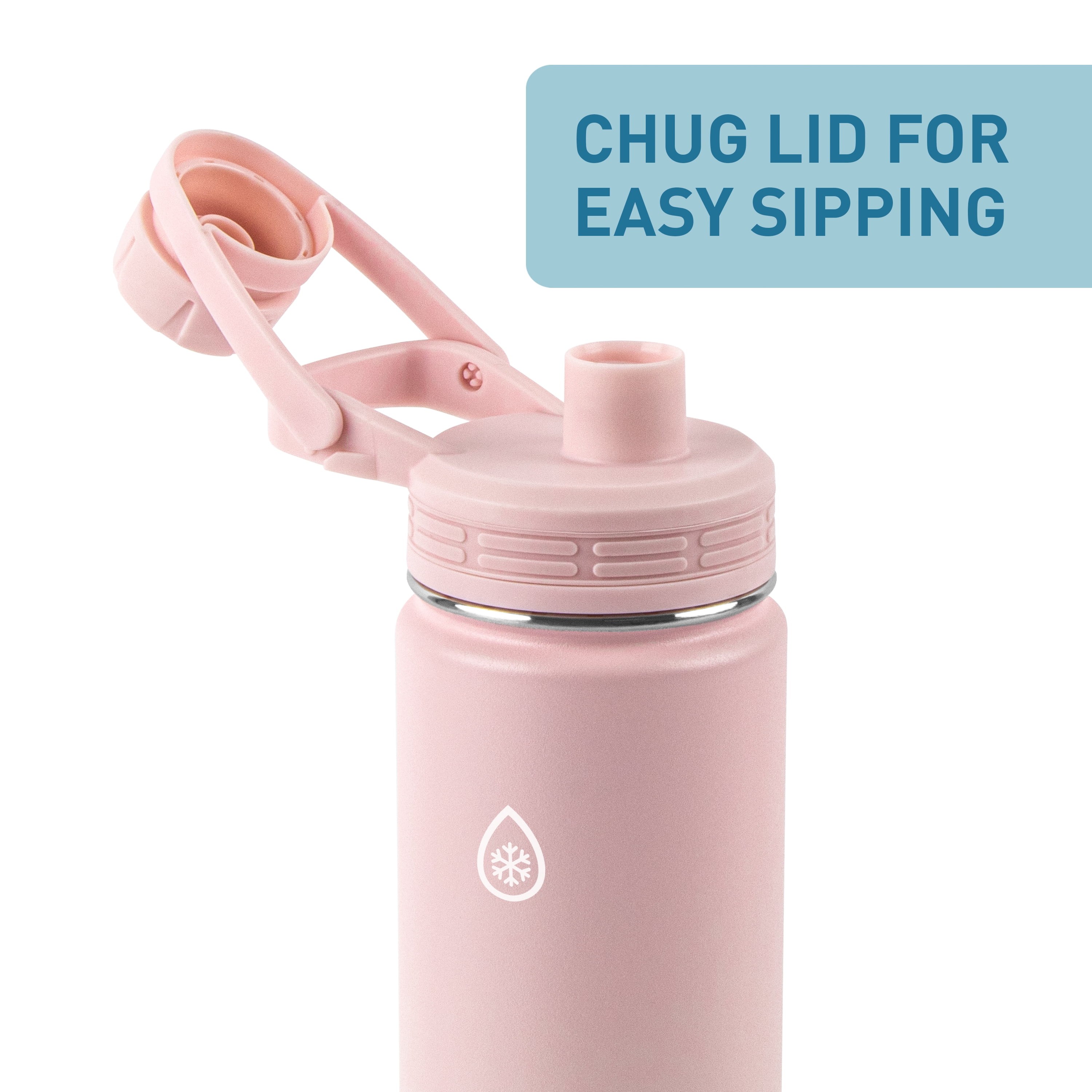 ThermoFlask 22 oz Insulated Stainless Steel Chug Water Bottle, Blush