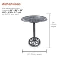thumbnail image 4 of Alpine Corporation Gray Pedestal Birdbath w/ Scrollwork Base and Ground Stakes, 4 of 13