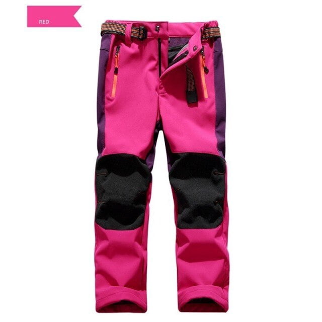 AAMILIFE Pantalons de Survêtement pour Garçons Randonnée Extérieure Coquille Souple Coupe-Vent Imperméable Pantalons de Ski Neige Pantalons Isolés Chauds