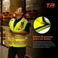 thumbnail image 2 of TR Industrial 5-Point Breakaway High Visibility Safety Vest, Type R Class 2, Size M, 5-Pack, 2 of 6